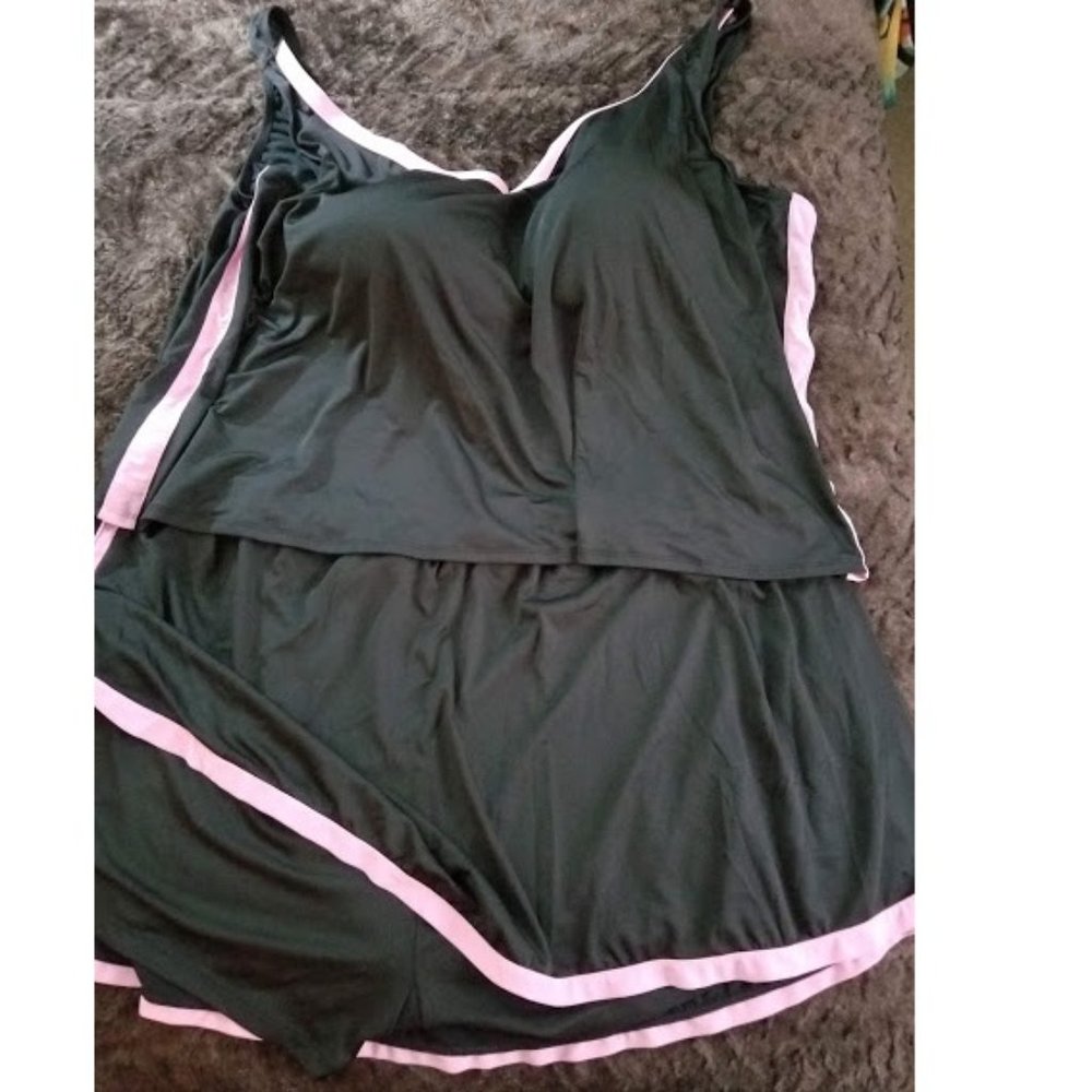 Plus 32 Skirted Tankini with Boyshorts & Coverup